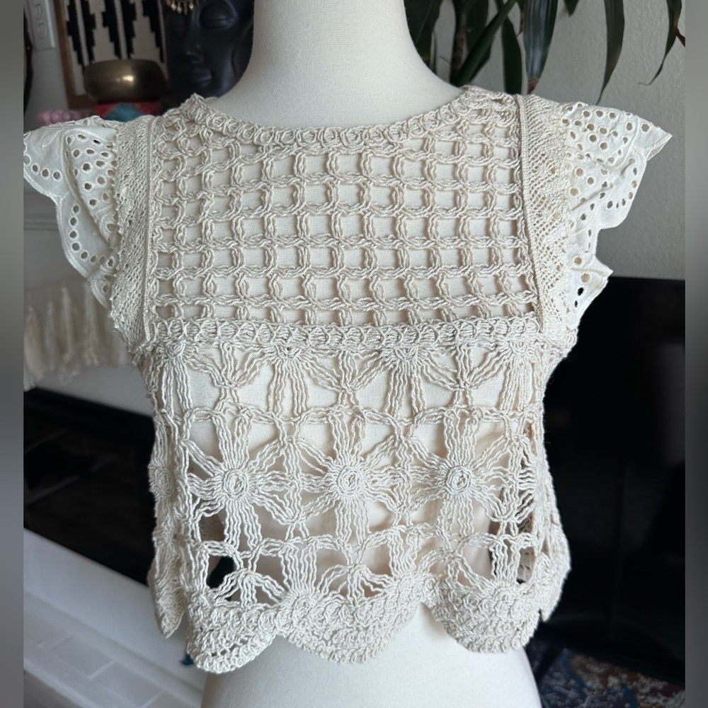 Zara Crochet Top SZ S
